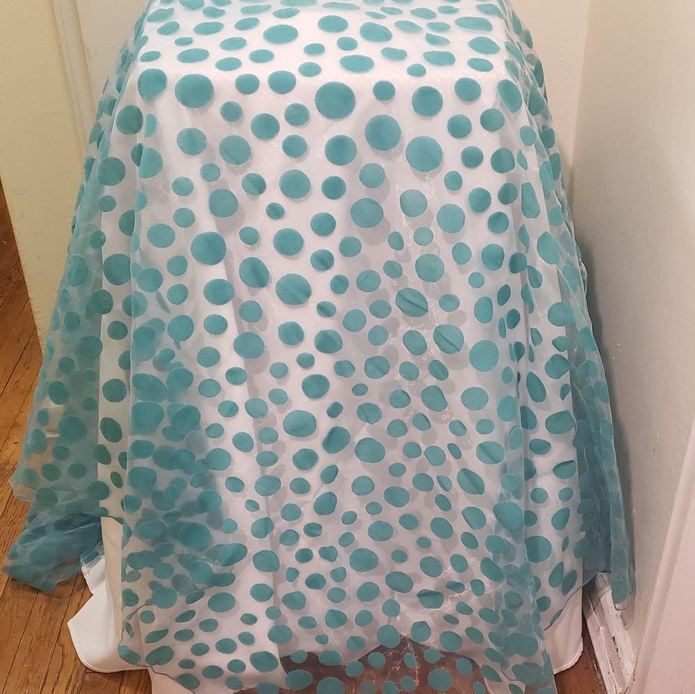12 x Polka Dot 90" Square Organza Table Overlay -